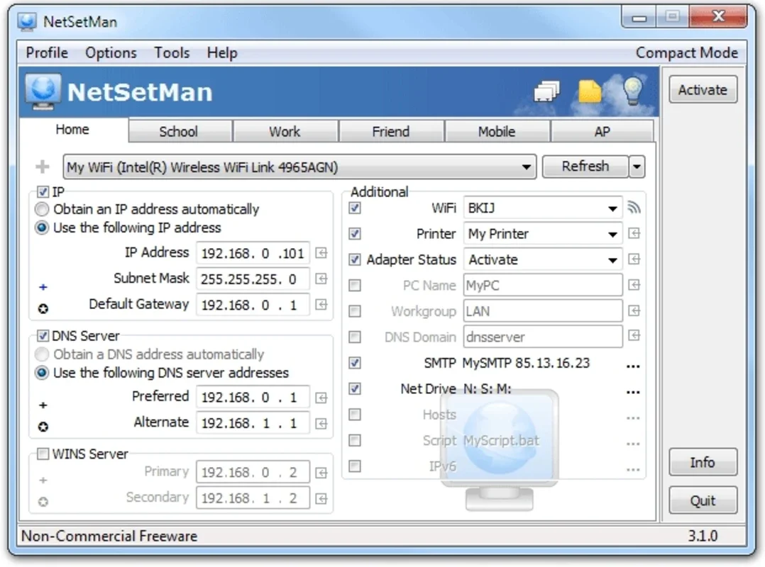 NetSetMan for Windows - Easily Manage Network Configurations