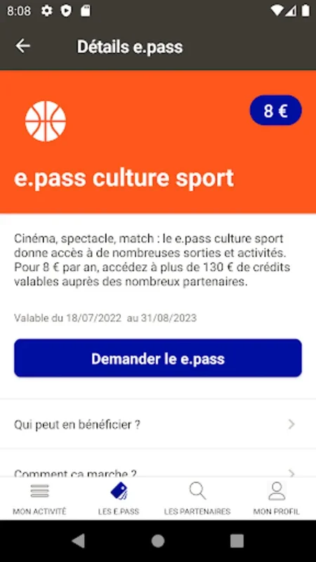 e.pass jeunes Pays de la Loire for Android - Youth Savings App