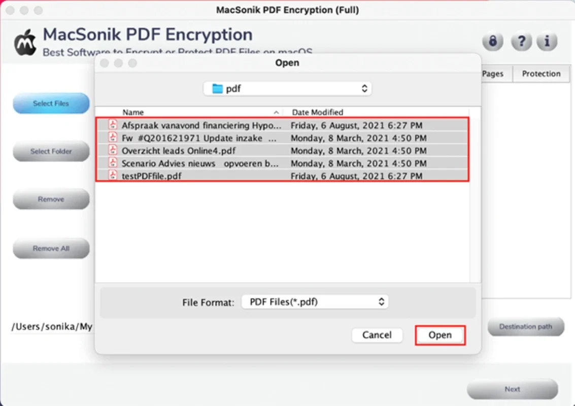 MacSonik PDF Encryption for Mac - Secure Your PDFs