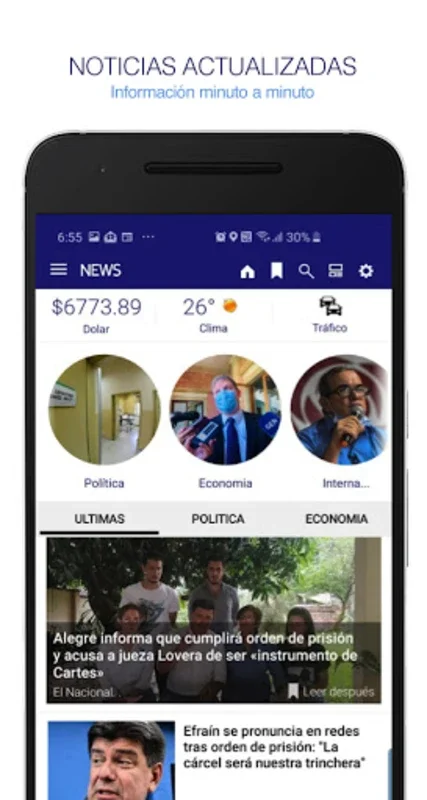 News Paraguay. Noticias y Peri for Android - Real-Time News App