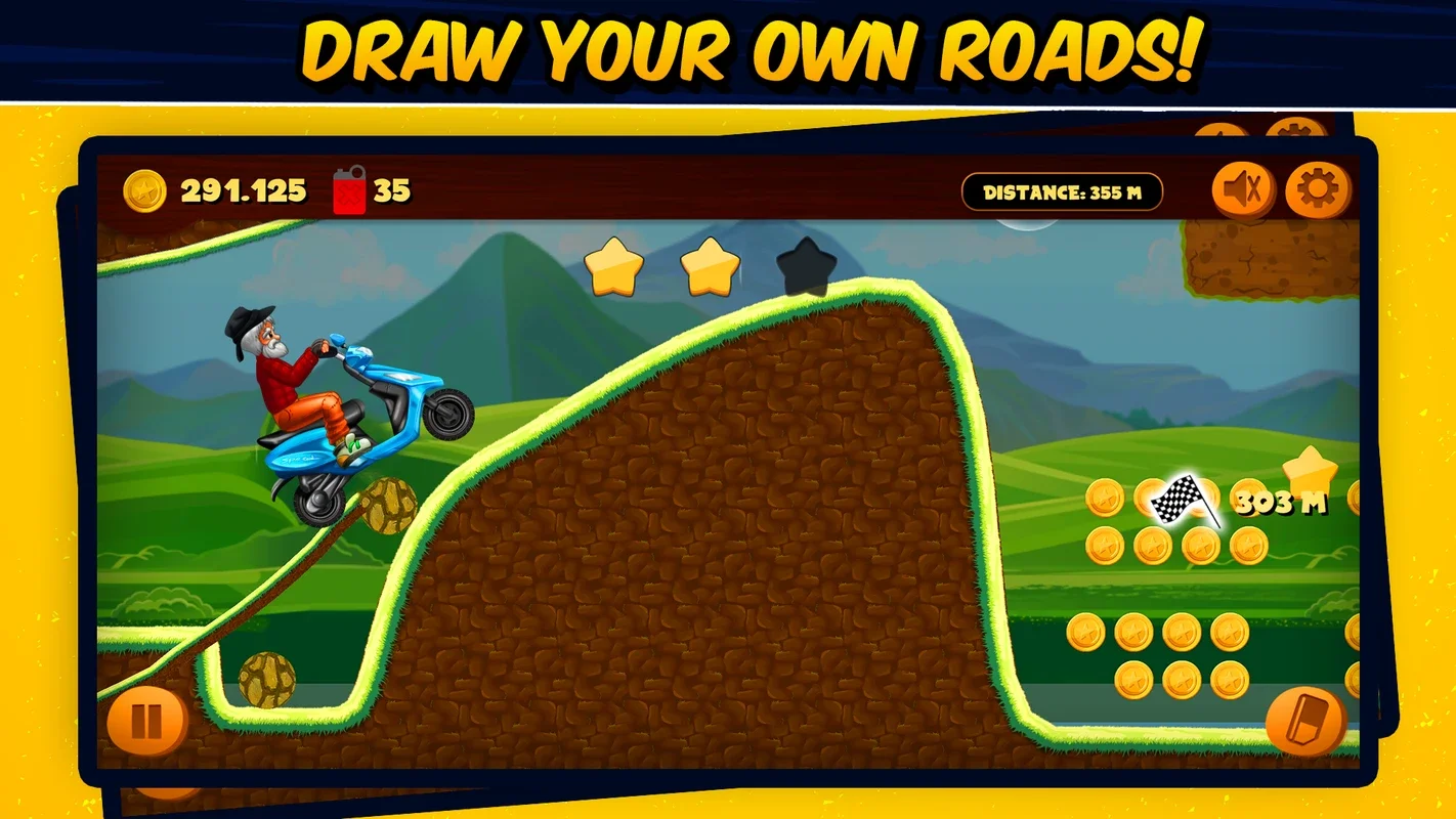 Road Draw Rider for Android - Build and Race