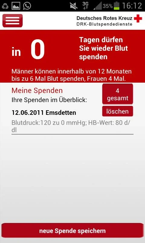 Blutspende beim DRK for Android - Streamline Blood Donations