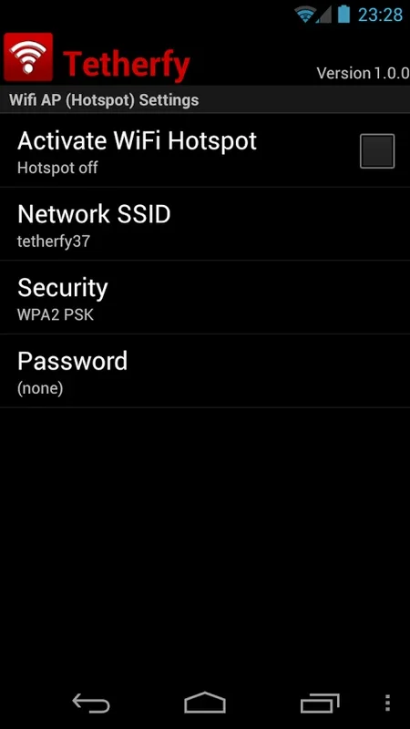 Tetherfy for Android: Share Mobile Data Wirelessly