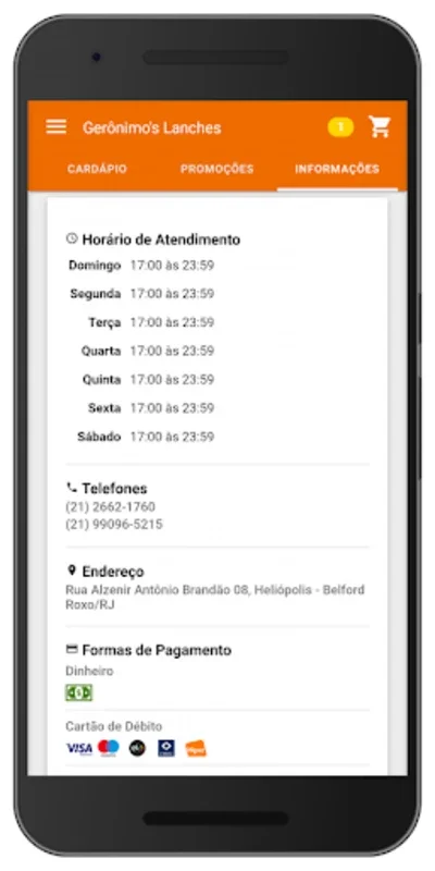 Gerônimos Lanches for Android - Seamless Food Ordering