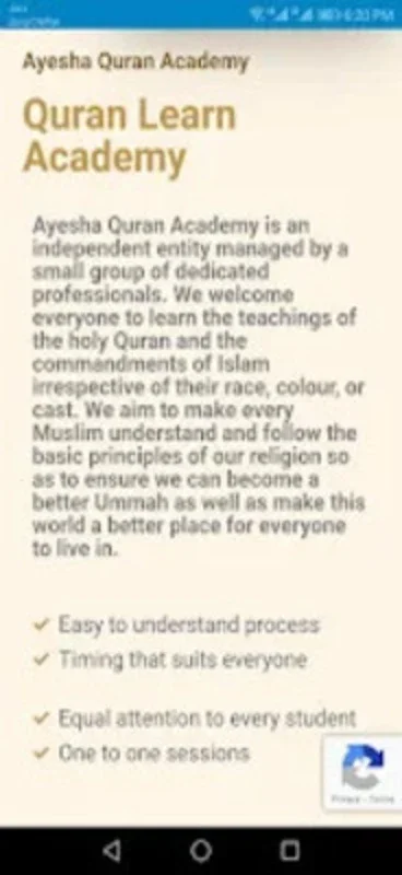 Ayesha Quran Academy for Android - Enhance Your Spiritual Growth