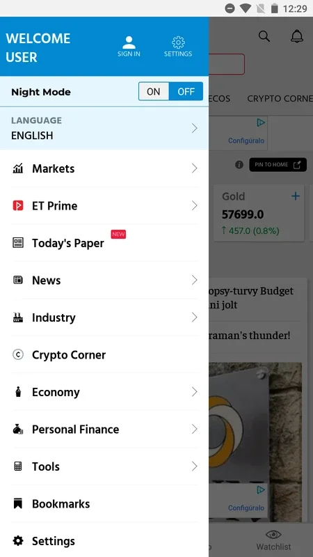 ET Markets for Android - Manage Assets with Real-Time Insights