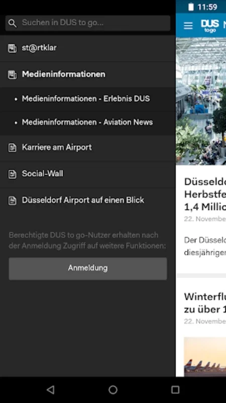 DUStogo for Android - Stay Informed at Dusseldorf Airport