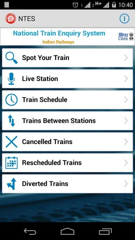 NTES for Android - Get Train Info Easily