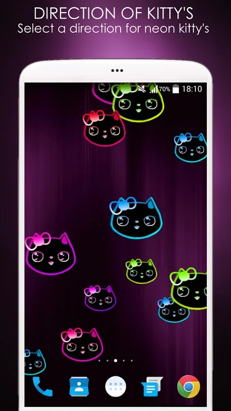 Neon Lily Kitty for Android - Customize Your Live Wallpaper