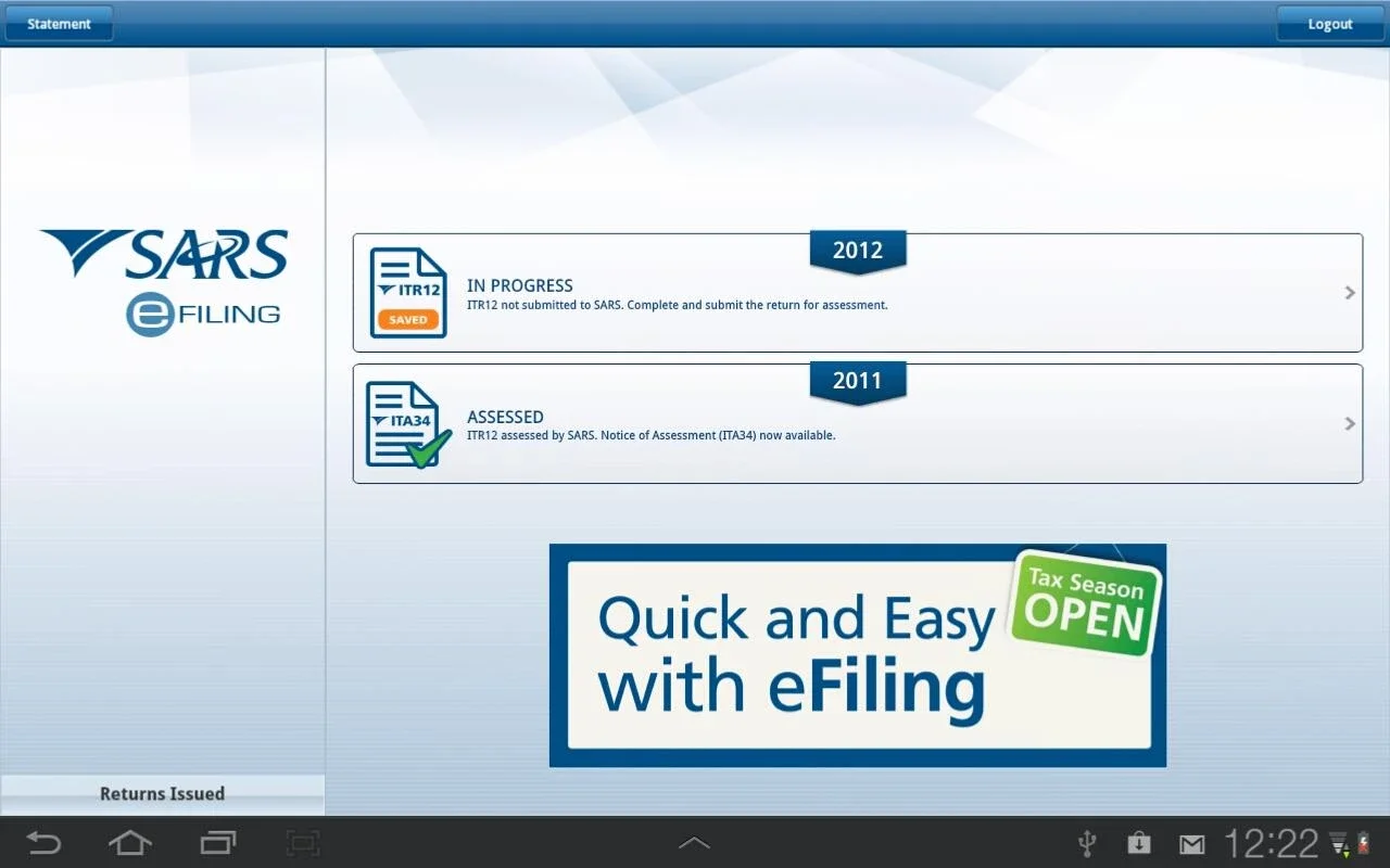 SARS eFILING for Android - Manage Tax Returns on the Go