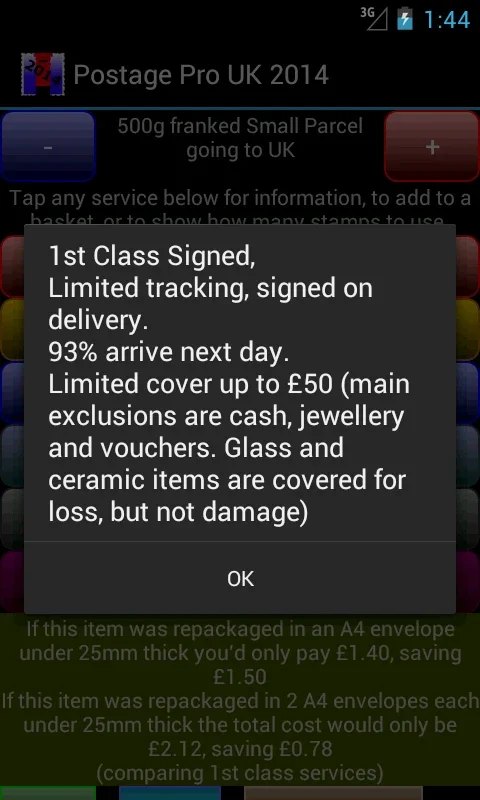 Postage Pro UK 2014 Free for Android - Calculate UK Postage Easily