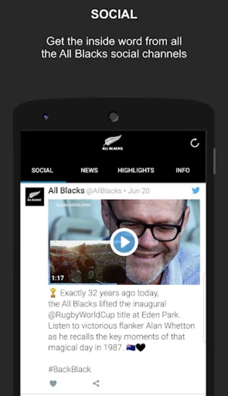 All Blacks for Android - Immersive Rugby Experience