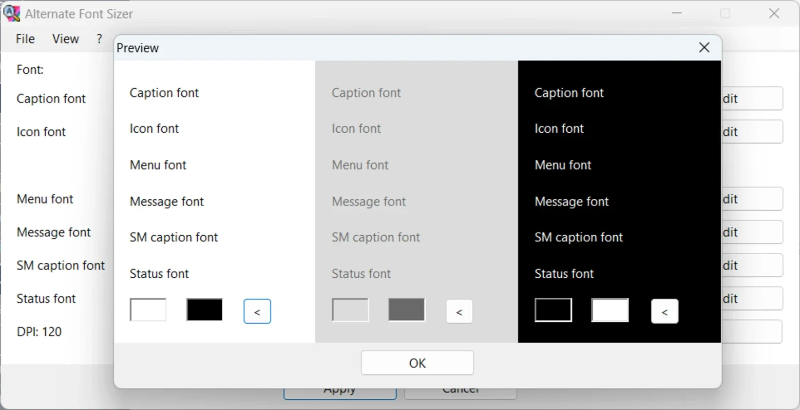 Alternate Font Sizer for Windows - Customize Font Sizes