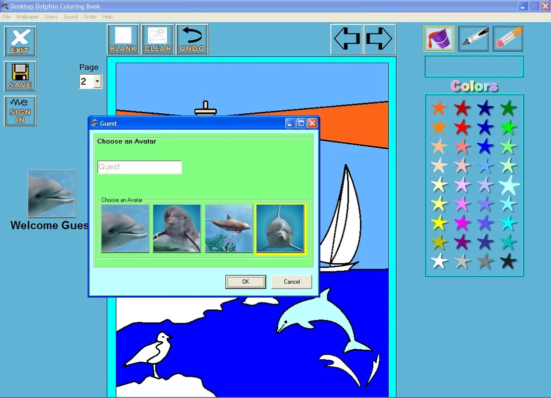 Desktop Dolphin Coloring Book for Windows - Fun Creativity