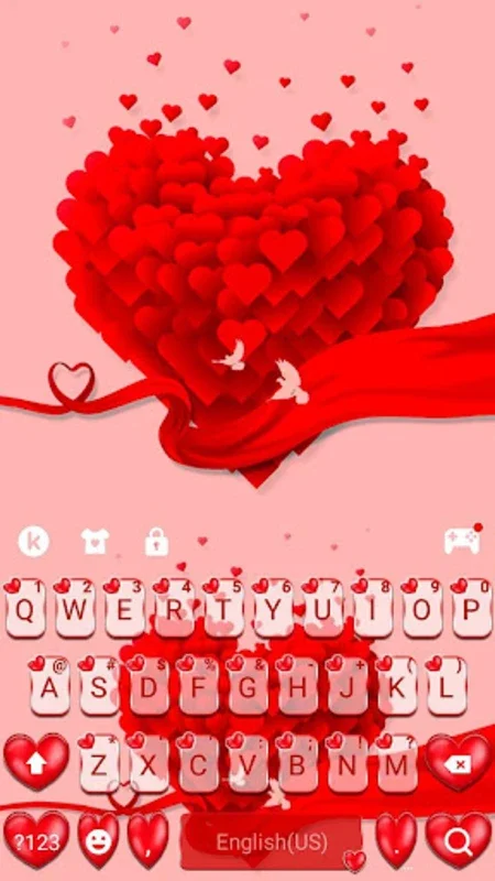 Valentine Red Hearts Theme for Android - Stylish Keyboard