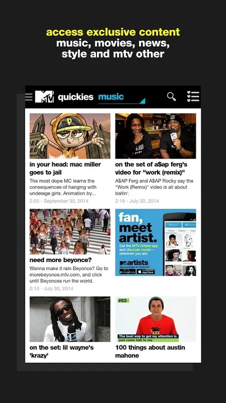 MTV for Android - Unleash the Music World