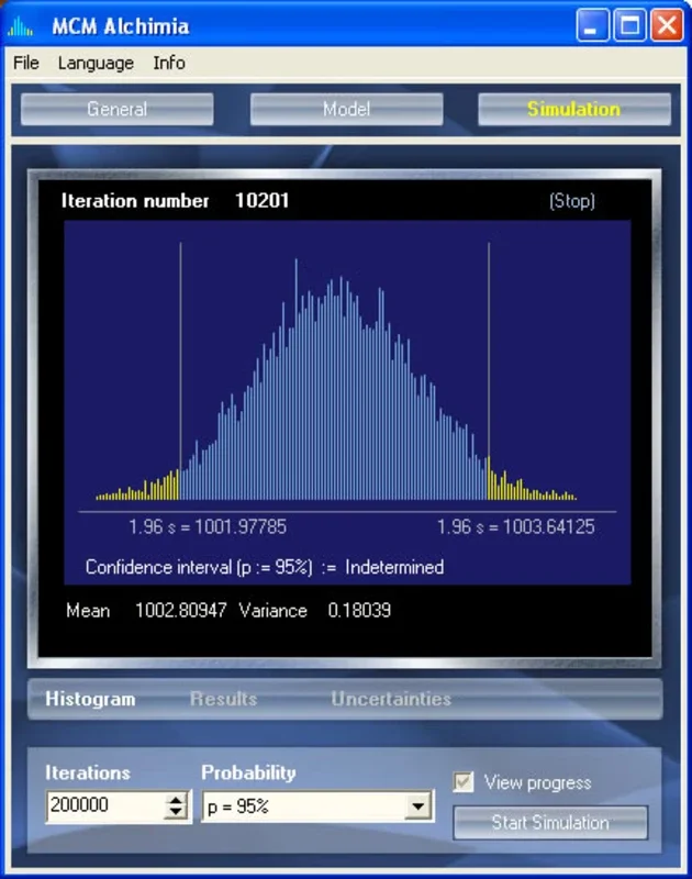 MCM Alchimia for Windows - Monte Carlo Method Simulations