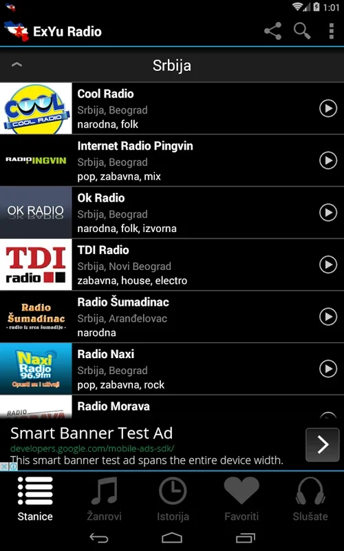 ExYu Radio for Android - Enjoy 1000+ Balkan Radios