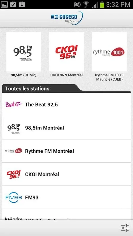 Cogeco Radio for Android - Enjoy Québec's Radio on the Go