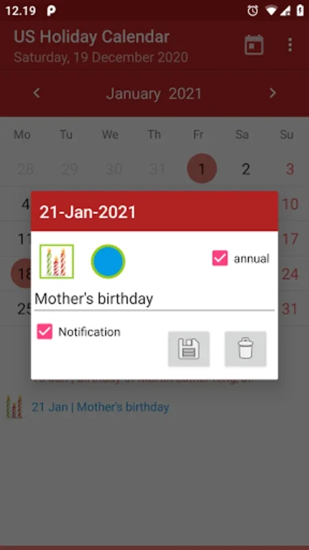 US Holiday Calendar for Android - Organize Your Time