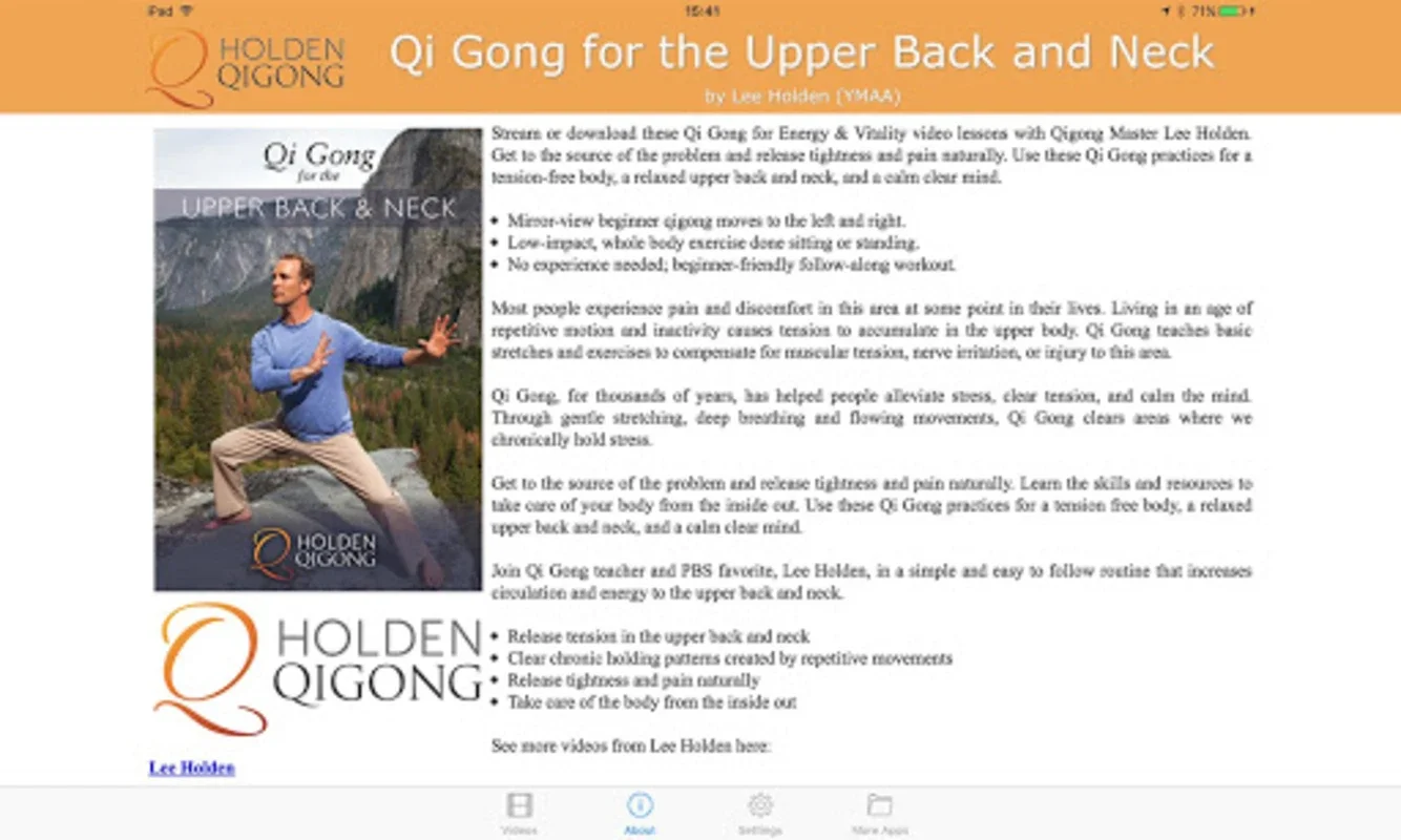 Qi Gong for Upper Back and Nec for Android - Relieve Tension