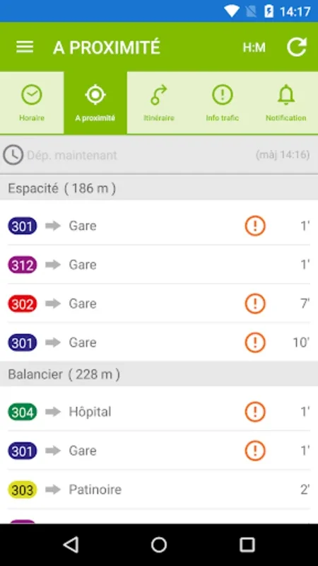 transN for Android: Real-Time Transit Updates