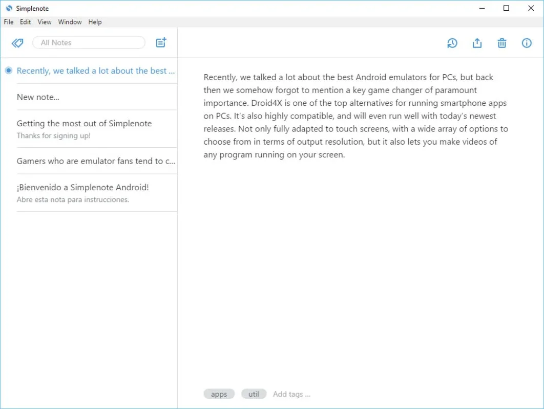 Simplenote for Windows - A Simple Note-Taking App