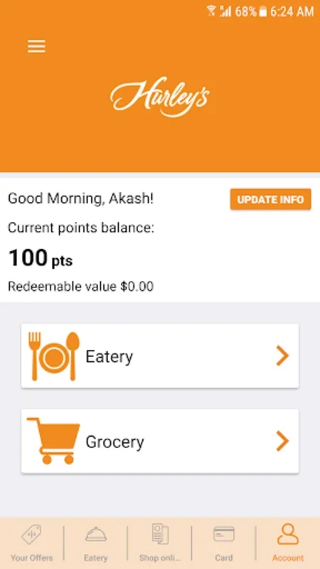 Hurley's for Android - Streamlining Grocery and Dining