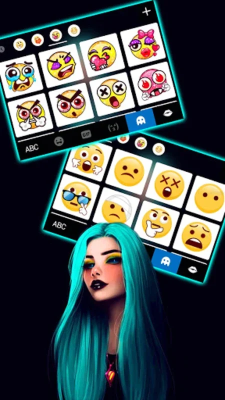 Gothic Neon Girl Keyboard Back for Android - Enhance Typing