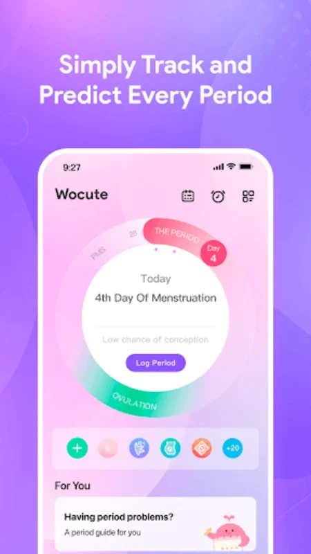 Wocute for Android - Manage Reproductive Health Easily