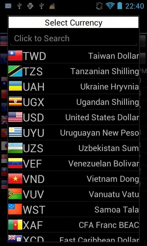 Currency Quick View for Android: One-Click Global Rate Updates