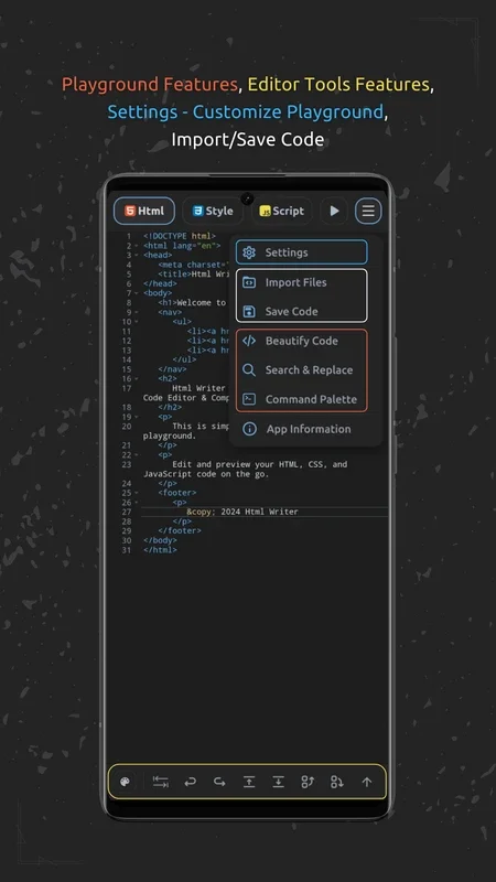 HTML Writer for Android - Enhance Your Coding Experience