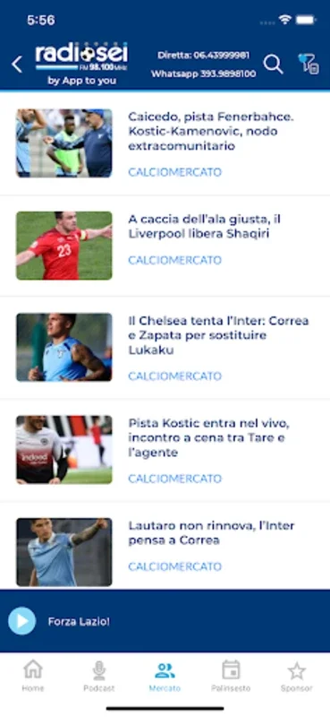 Radiosei for Android - Stay Connected to Lazio Football