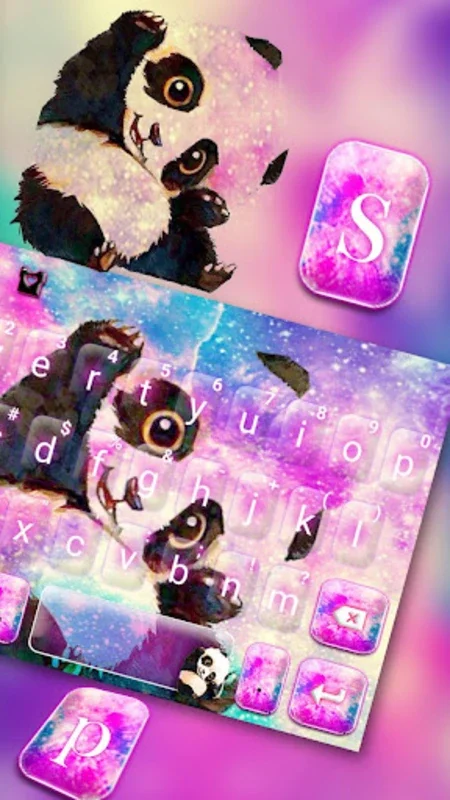 Galaxy Cute Panda Keyboard The for Android - Stylish Typing