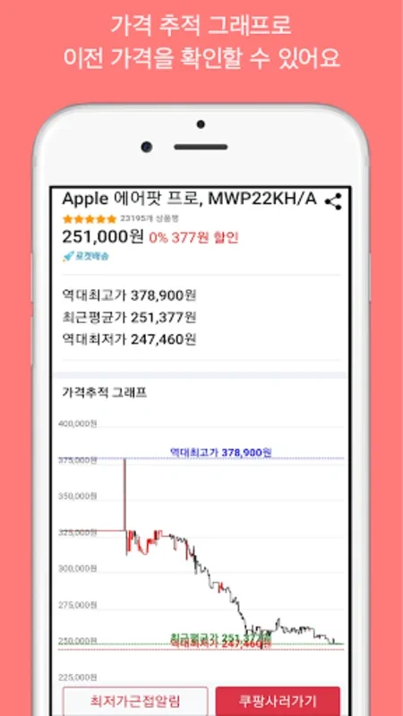 역대가 for Android - Track Coupang Price Changes