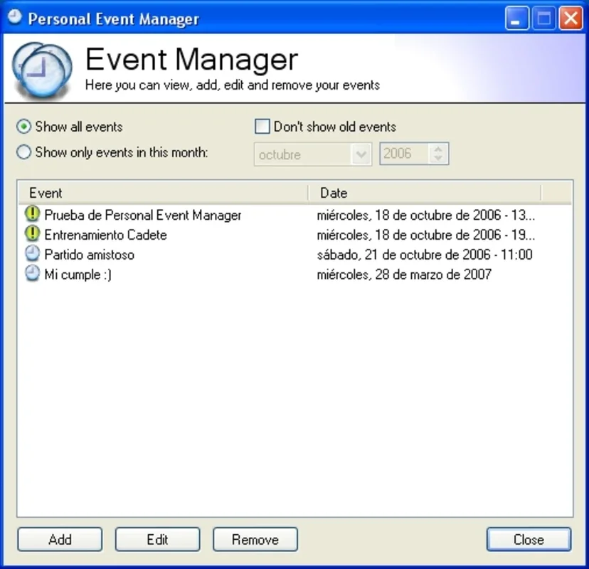 Personal Event Manager for Windows - Efficient Event Organizer