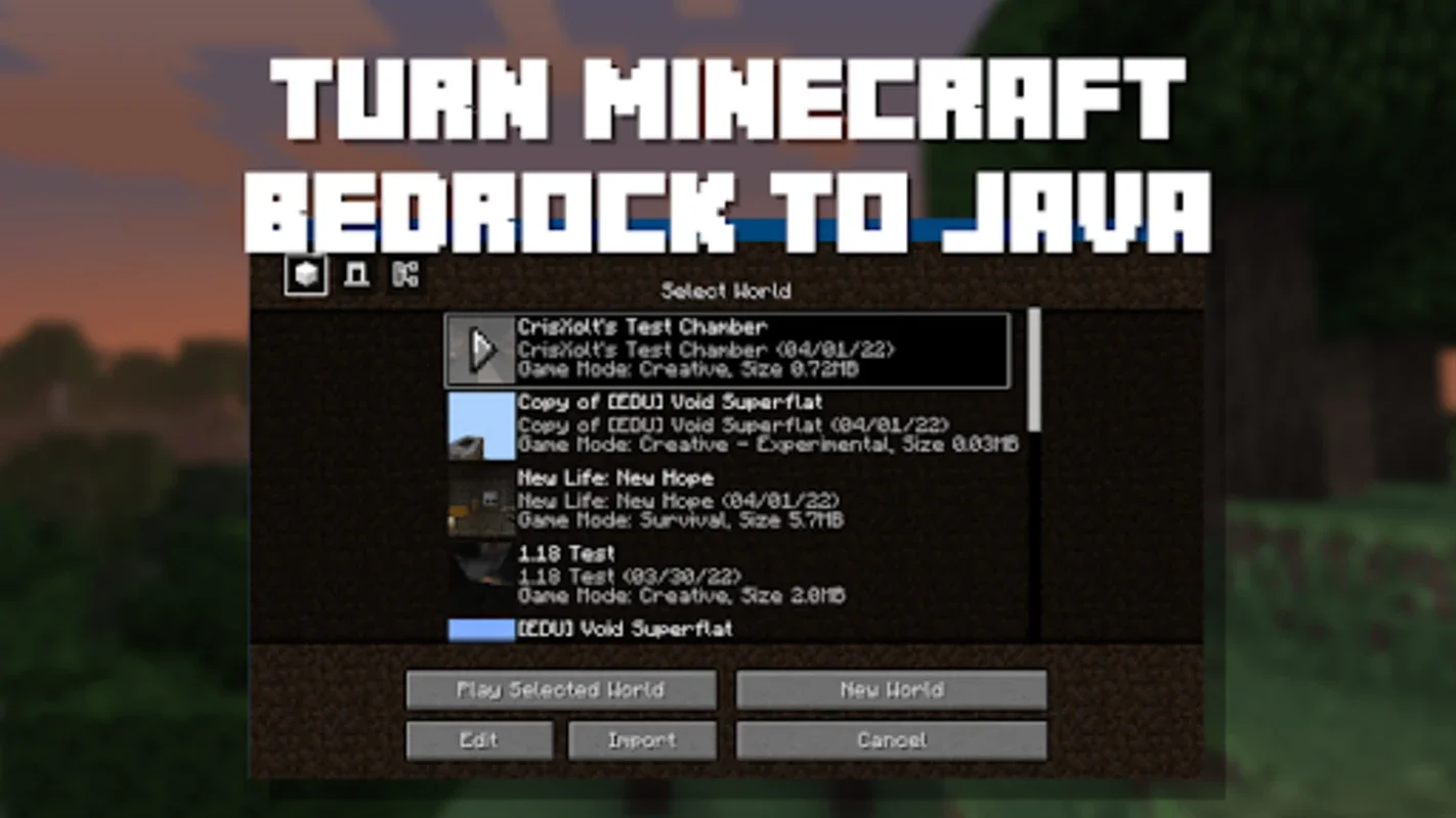 Java Edition UI for Minecraft on Android - No Download Needed