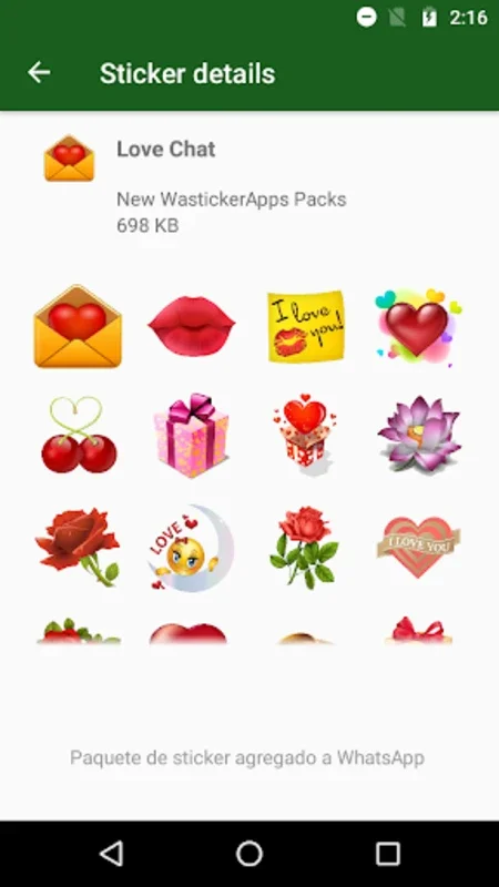 WASticker Love in love for Android - Enhance Messaging