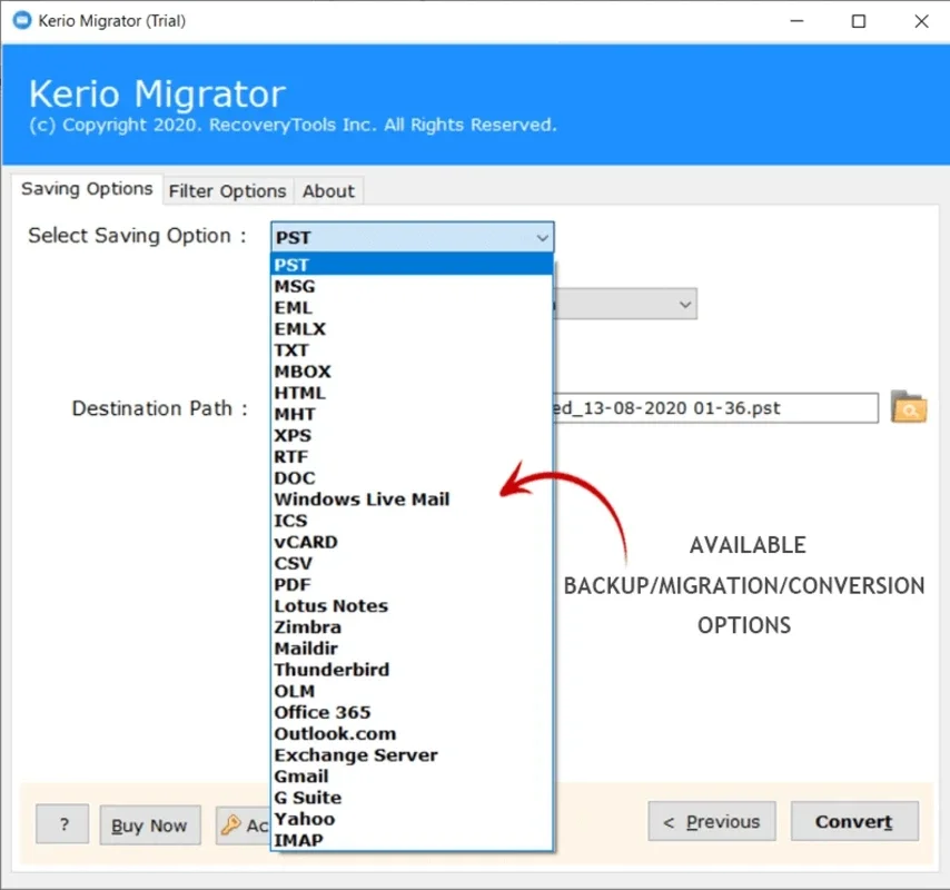 RecoveryTools Kerio Migrator for Windows - Migrate Kerio Data Easily