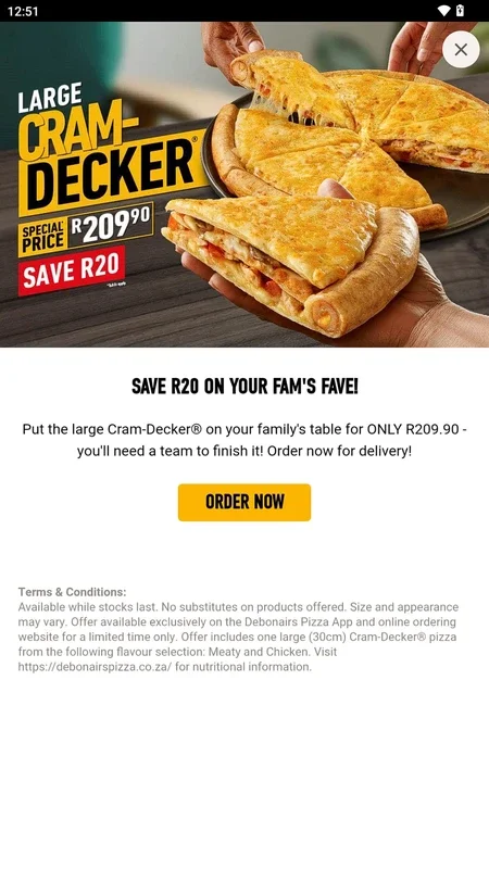 Debonairs Pizza for Android - Order Delicious Pizzas