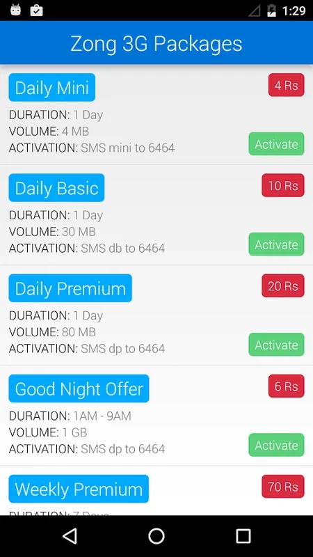 3G & SMS Packages for Android - Streamline Your Mobile Plans