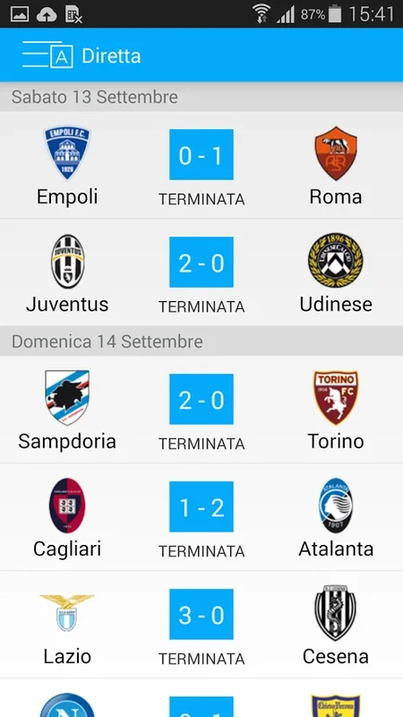 Diretta Calcio for Android - Live Football Coverage