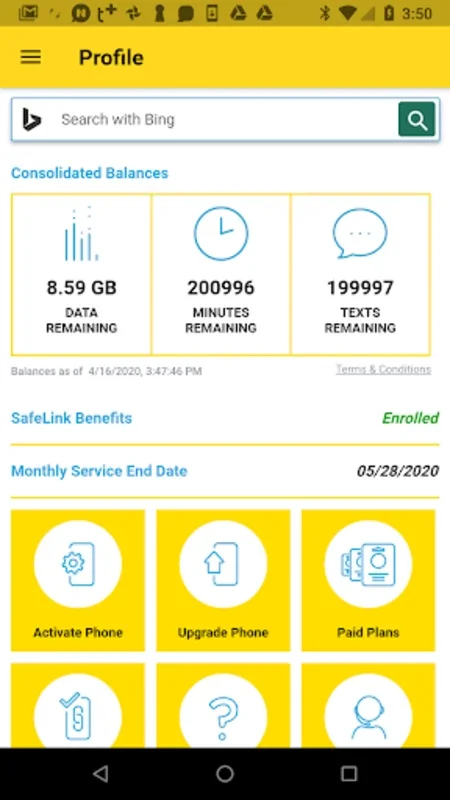 My SafeLink for Android - Manage Wireless Benefits