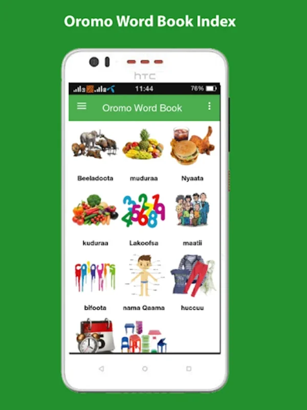 Oromo Word Book with Pictures for Android - Enhance Language Skills