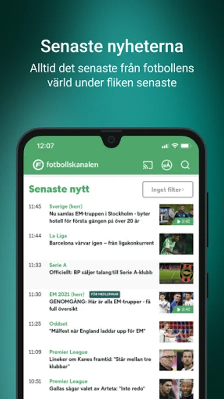 Fotbollskanalen for Android - Comprehensive Football Info