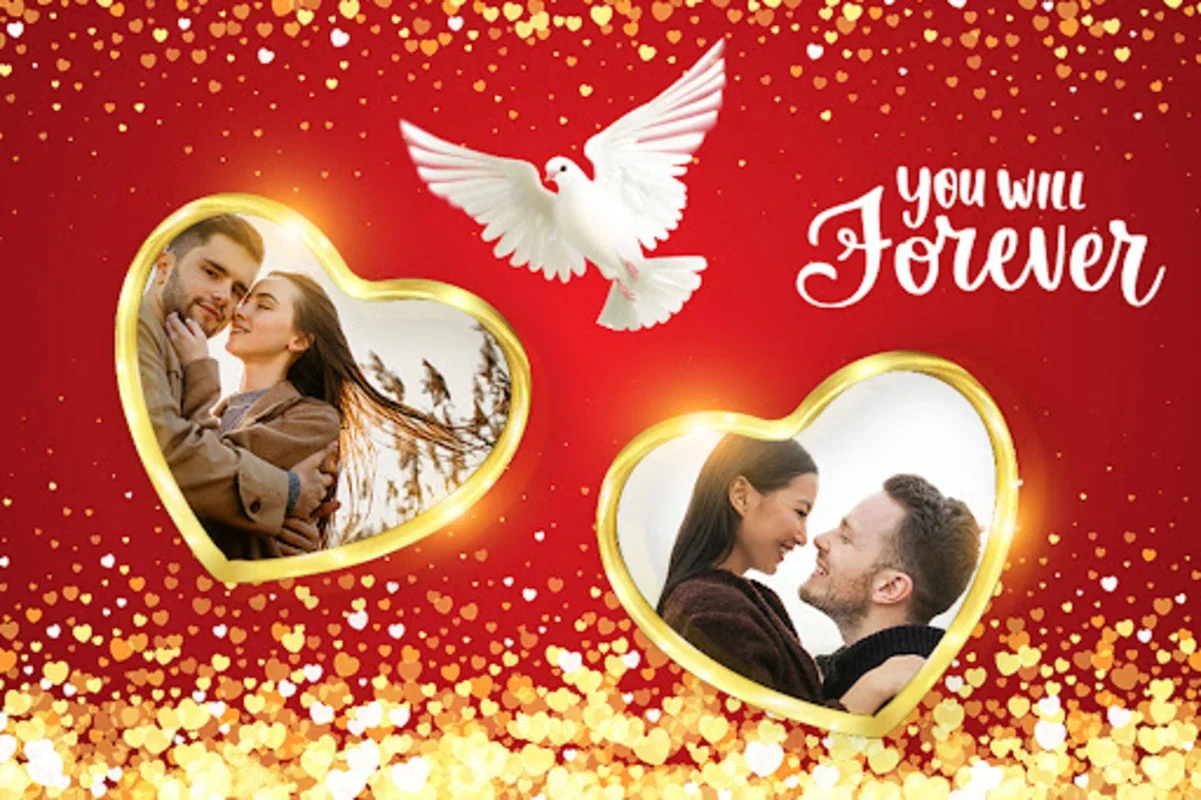 Valentine Day Dual Photo Frame for Android - Create Romantic Frames