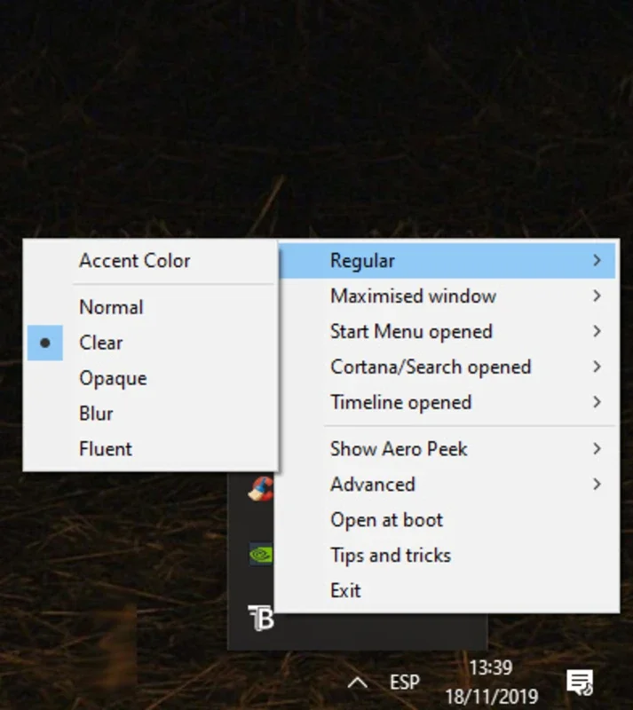 TranslucentTB: Customize Windows Taskbar Transparency