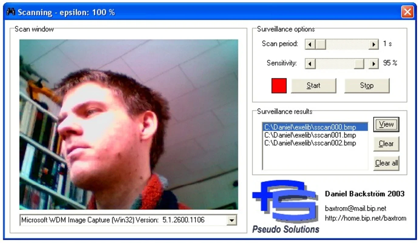 Surveillance Scan for Windows - Secure Your Space with Your Webcam