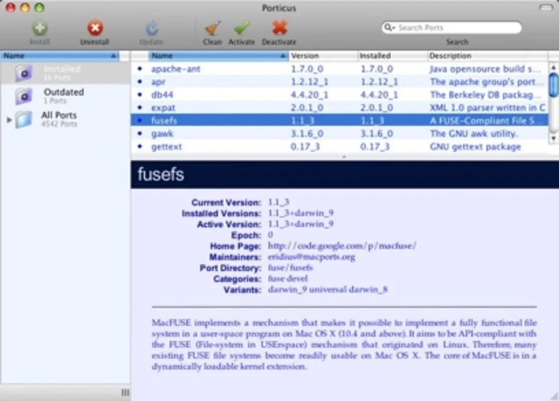 Porticus for Mac: Simplify MacPorts Management