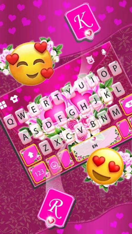 Pink Rose Flower Theme for Android - Enhance Typing